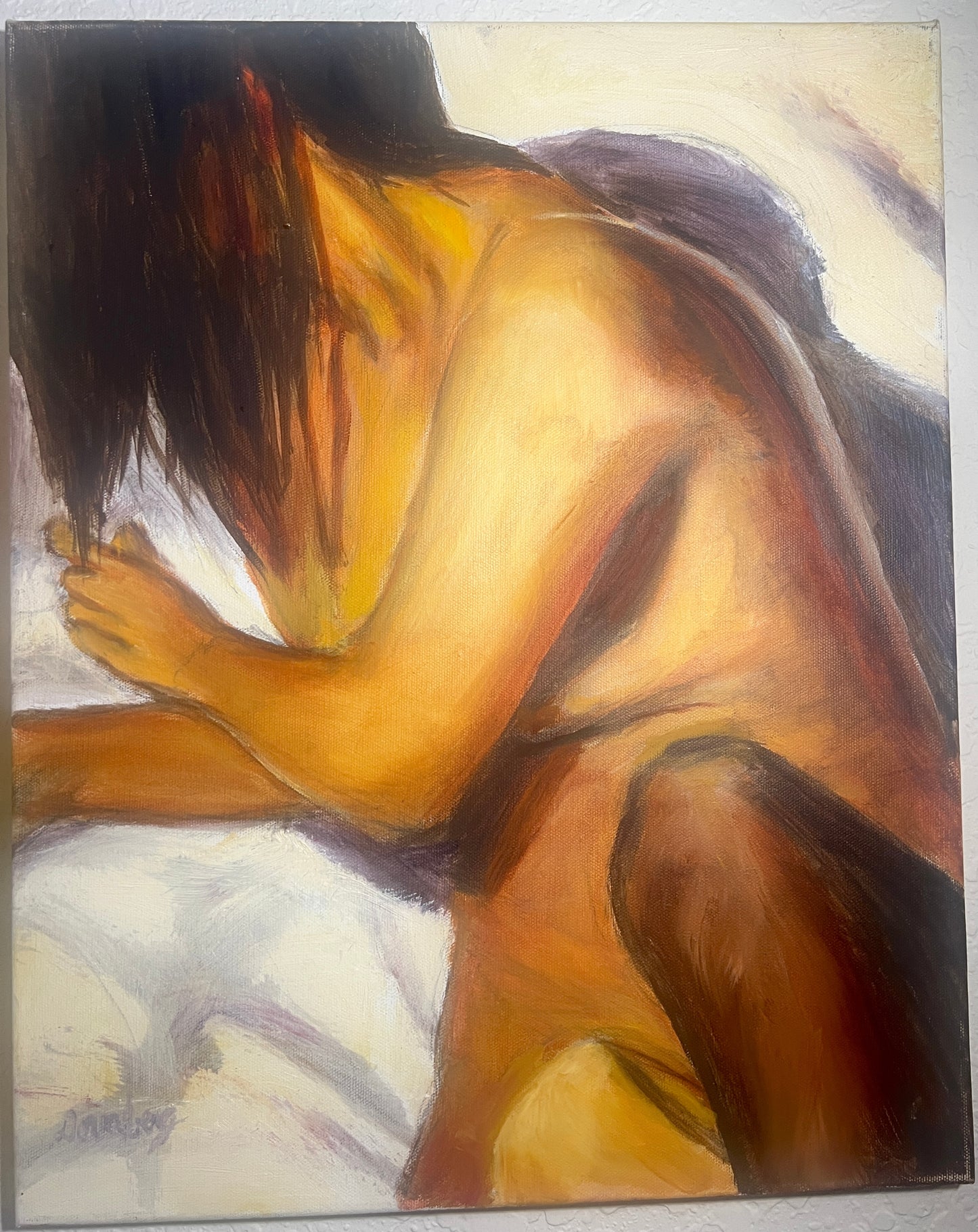 Bob Dornberg Original Oil Painting – “Before We Knew Goodbye” Diptych Framed 16 x 20 – Abstract – Catalog TI4 & TJ9